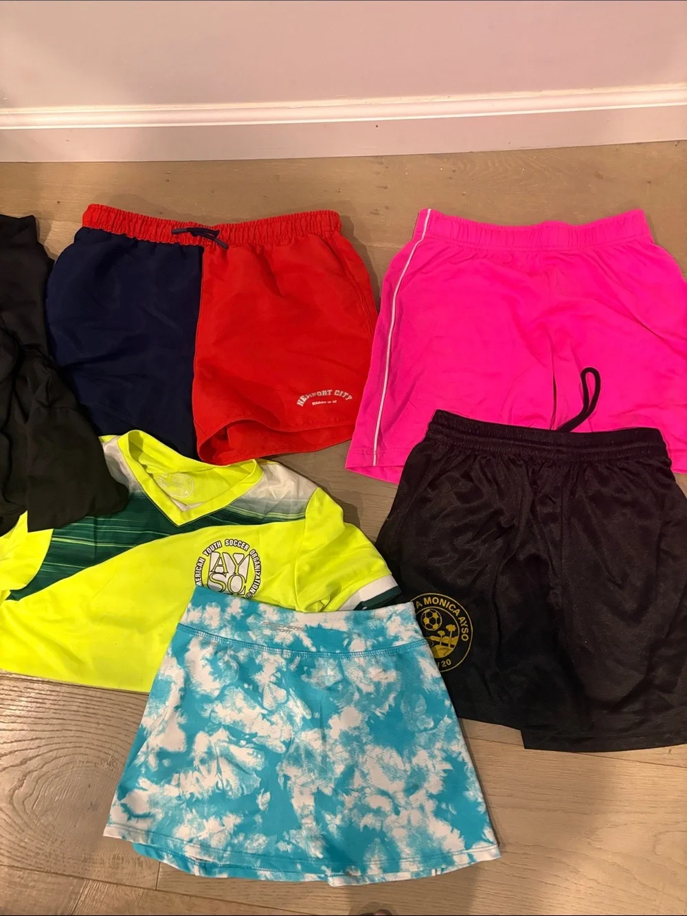 Lot of girls soccer and work out separates